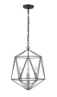 Geo Three Light Chandelier in Matte Black + Chrome (224|91814MBCH)