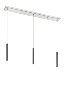 Forest LED Linear Chandelier in Brushed Nickel (224|917MP12PBLLED3LBN)