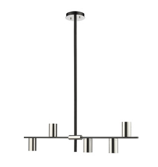 Calumet Five Light Linear Chandelier in Matte Black / Polished Nickel (224|8145LMBPN)