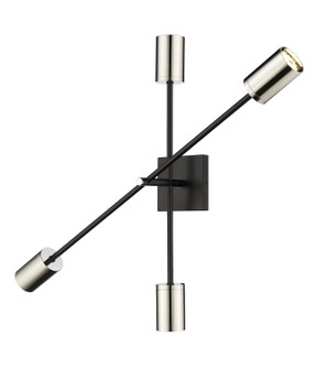 Calumet Four Light Wall Sconce in Matte Black + Polished Nickel (224|8144SMBPN)