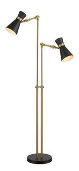 Soriano Two Light Floor Lamp in Matte Black / Heritage Brass (224|728FLMBHBR)