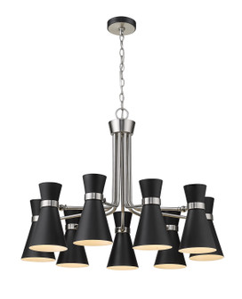 Soriano Nine Light Chandelier in Matte Black / Brushed Nickel (224|7289MBBN)