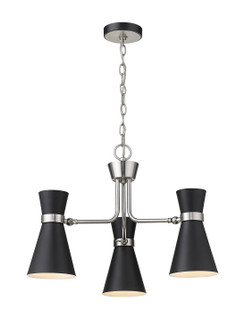 Soriano Three Light Chandelier in Matte Black / Brushed Nickel (224|7283MBBN)