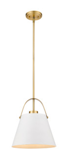 Z-Studio One Light Pendant in Matte White / Heritage Brass (224|726PMWHBR)