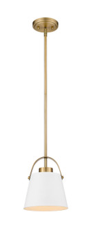 Z-Studio One Light Pendant in Matte White + Heritage Brass (224|726MPMWHBR)