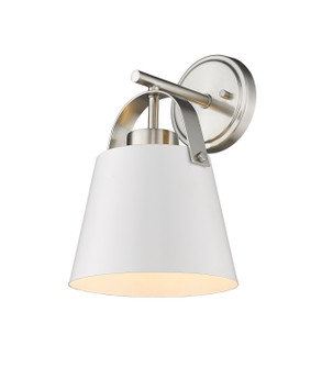 Z-Studio One Light Wall Sconce in Matte White / Brushed Nickel (224|7261SMWBN)