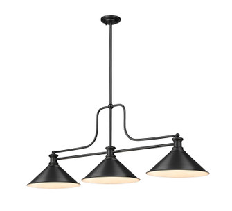 Melange Three Light Billiard in Matte Black (224|7253MBMB15)