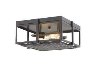 Halcyon Two Light Flush Mount in Bronze + Heritage Brass (224|724F13BRZHBR)