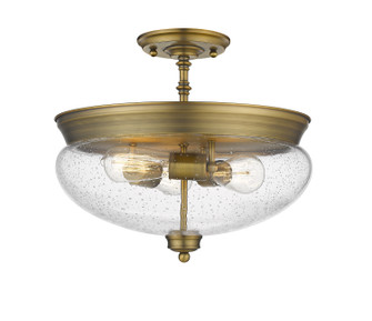 Amon Three Light Semi Flush Mount in Heritage Brass (224|722SFHBR)