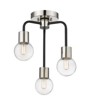 Neutra Three Light Semi Flush Mount in Matte Black / Polished Nickel (224|6213SFMBPN)