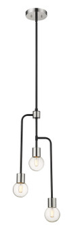 Neutra Three Light Chandelier in Matte Black / Polished Nickel (224|6213MBPN)