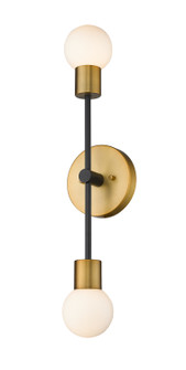 Neutra Two Light Wall Sconce in Matte Black / Foundry Brass (224|6212SMBFB)