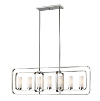 Aideen Seven Light Linear Chandelier in Brushed Nickel (224|60007LBN)