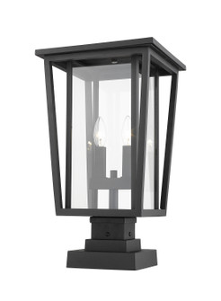 Seoul Two Light Outdoor Pier Mounted Fixture in Black (224|571PHBSSQPMBK)