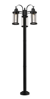 Roundhouse Three Light Outdoor Post Mount in Black (224|569MP3567PBK)