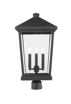 Beacon Three Light Outdoor Post Mount Fixture in Black (224|568PHXLRBK)