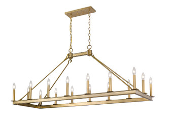 Barclay 16 Light Linear Chandelier in Olde Brass (224|48216LOBR)