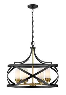 Malcalester Six Light Chandelier in Matte Black + Olde Brass (224|481P24MBOBR)