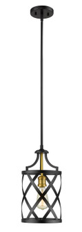 Malcalester One Light Pendant in Matte Black + Olde Brass (224|481MPMBOBR)