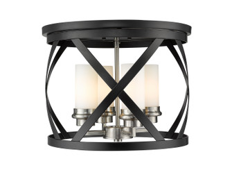 Malcalester Four Light Flush Mount in Matte Black / Brushed Nickel (224|481F16MBBN)