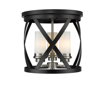 Malcalester Three Light Flush Mount in Matte Black + Brushed Nickel (224|481F13MBBN)