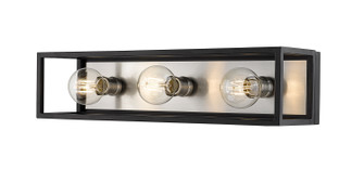 Kube Three Light Vanity in Matte Black + Brushed Nickel (224|4803VMBBN)