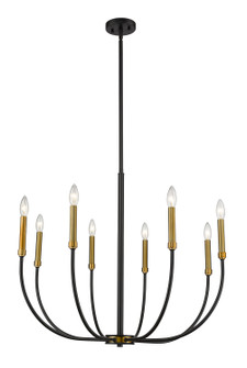 Haylie Eight Light Chandelier in Matte Black / Olde Brass (224|4798MBOBR)