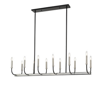 Haylie 12 Light Linear Chandelier in Matte Black / Brushed Nickel (224|47912LMBBN)