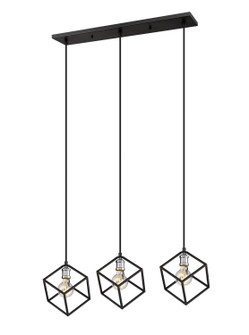 Vertical Three Light Linear Chandelier in Matte Black + Brushed Nickel (224|4783LMBBN)