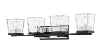 Bleeker Street Four Light Vanity in Matte Black + Chrome (224|4754VMBCH)
