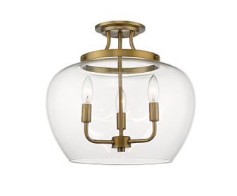 Joliet Three Light Semi Flush Mount in Olde Brass (224|473SFOBR)