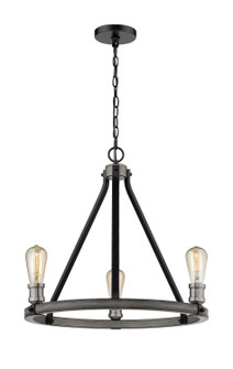Kirkland Three Light Chandelier in Ashen Barnboard (224|4723ABB)