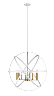 Cavallo Eight Light Chandelier in Hammered White + Olde Brass (224|46330HWHOBR)