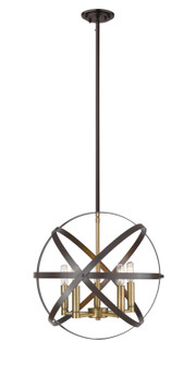 Cavallo Five Light Pendant in Hammered Bronze + Olde Brass (224|46318HBRZOBR)