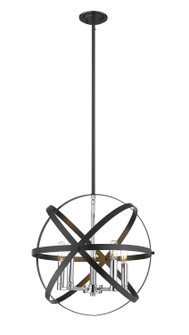 Cavallo Five Light Pendant in Hammered Black + Chrome (224|46318HBKCH)