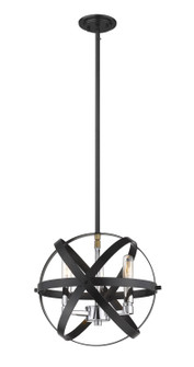 Cavallo Three Light Pendant in Hammered Black / Chrome (224|46312HBKCH)