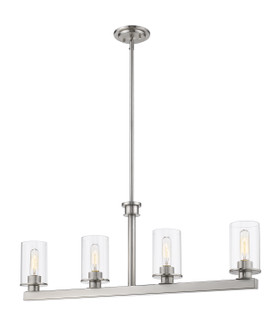 Savannah Four Light Linear Chandelier in Brushed Nickel (224|4624LBN)