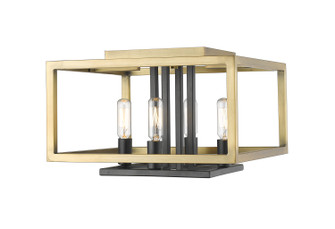 Quadra Four Light Flush Mount in Olde Brass + Bronze (224|456FOBRBRZ)