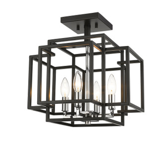 Titania Four Light Semi Flush Mount in Black + Chrome (224|454SFBKCH)