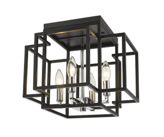 Titania Four Light Flush Mount in Black / Chrome (224|454FBKCH)