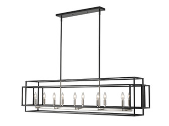 Titania Ten Light Linear Chandelier in Black + Brushed Nickel (224|45454LBKBN)