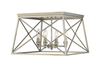 Trestle Four Light Flush Mount in Antique Silver (224|447F18AS)