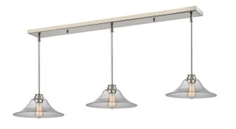 Annora Three Light Linear Chandelier in Brushed Nickel (224|428MP143BN)