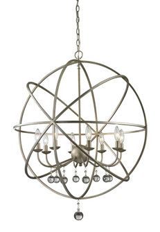 Acadia Eight Light Chandelier in Antique Silver (224|41530)