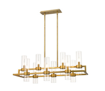 Datus Ten Light Linear Chandelier in Rubbed Brass (224|400810RB)