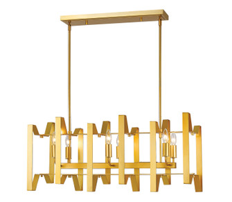Marsala Six Light Linear Chandelier in Polished Metallic Gold (224|400034PMG)