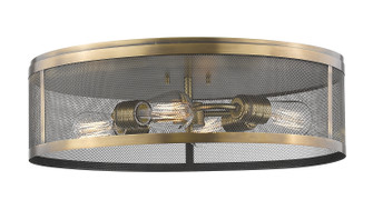 Meshsmith Four Light Flush Mount in Natural Brass (224|331F21NB)