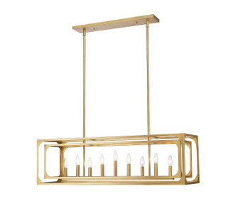 Easton Nine Light Linear Chandelier in Rubbed Brass (224|30389LRB)