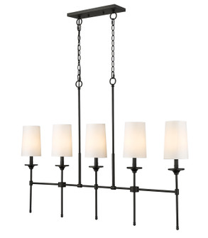 Emily Five Light Linear Chandelier in Matte Black (224|30335LMB)