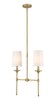 Emily Two Light Linear Chandelier in Rubbed Brass (224|30332LRB)